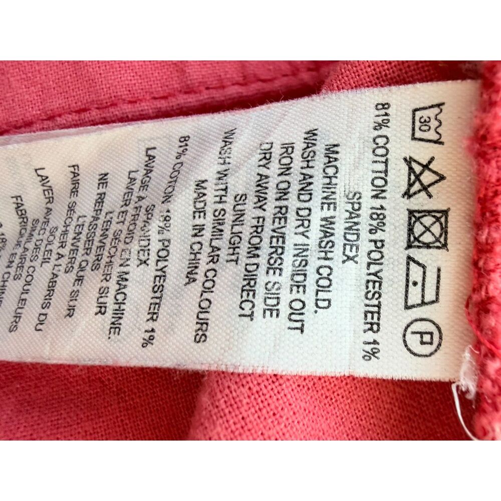 French Connection Melon Pink Denim Shorts ✨ Zipper Pockets sz 6 - Picture 7 of 8